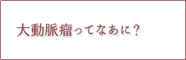 大動脈瘤ってなあに?
