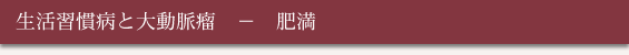 生活習慣病と大動脈瘤 - 肥満