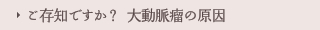ご存知ですか？ 大動脈瘤の原因